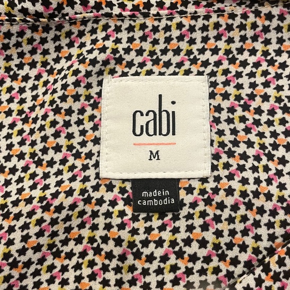 Cabi Stellar 3983 Star Stars Print V-neck Ruffle Tank Top Blouse Size Medium - Picture 4 of 9